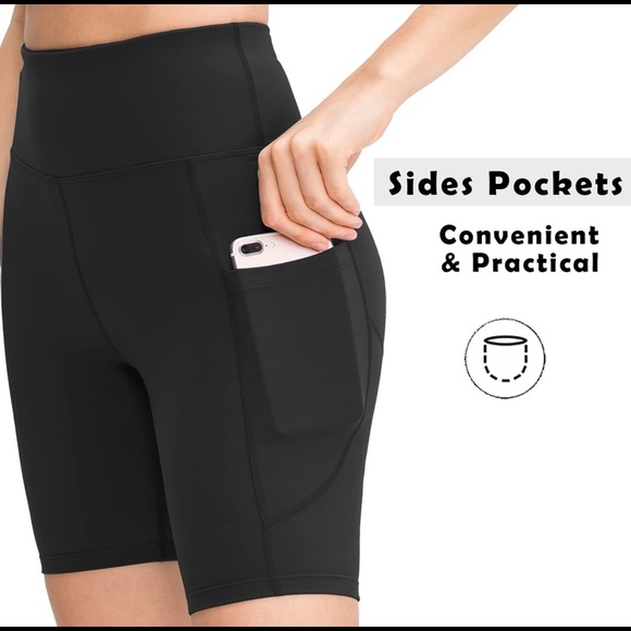 Biker Shorts with Pockets ~ Black - Picture 6 of 10